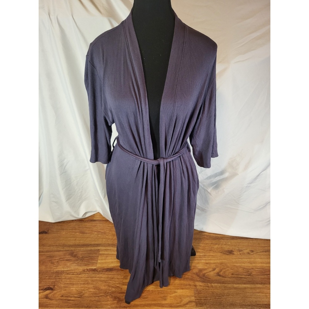 A Pea in the Pod Dark Navy Maternity Robe with Tie Belt